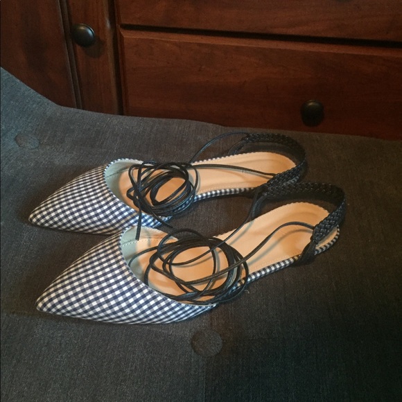 J. Crew navy gingham slingback flats - Picture 8 of 9